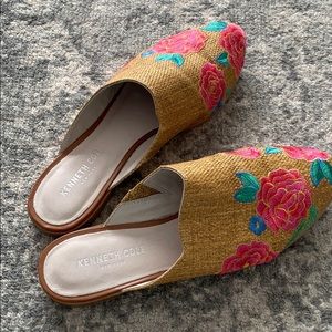 Kenneth Cole floral mules